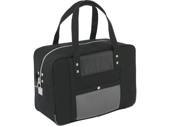 【お取り寄せ】SANEI 帆布メール用ボストン(M)馬蹄錠金具付 黒 BTM-U-01 ツールバッグ 工具箱 作業用品 工具