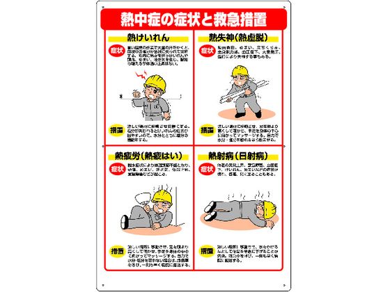 【お取り寄せ】ユニット 熱中症対策標識 症状と救急措置 HO-502 安全標識 ステッカー 現場 安全 作業