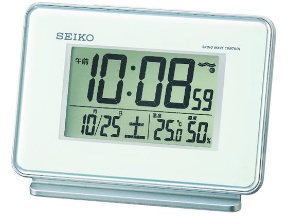 【お取り寄せ】SEIKO 温湿度付き電波時計 SQ767W 置き型タイプ 時計 温湿度計 家電