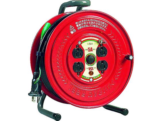 【仕様】●型番：GS-301K●電線種：VCT　●電線仕様長さ（m）：30　●電線仕様太さ（［［MM2］］）：2．0　●電線仕様芯数（C）：3　●定格電流（A）：5　●コンセント仕様定格：2P・15A・125Vアース付　●コンセント仕様形状：［［三相1］］　●コンセント仕様個数：4　●通電ランプ：○　●接地端子：○　●2P・3P兼用プラグ：○　●漏電遮断器仕様：−　●ブレーカー付仕様●AC100V　●コンセント防じんシャッター付　●アース付　●ブレーカーなし【備考】※メーカーの都合により、パッケージ・仕様等は予告なく変更になる場合がございます。【検索用キーワード】ハタヤサンデーリール単相100Vアース付30m　ハタヤサンデーリールタンソウ100Vアースツキ30m　ハタヤリール　GS301K　工事用品　照明用品　コードリール延長コード　コードリール100V　コードリール単相100V　4930510405049　3703355　ハタヤ　サンデーリール　単相100Vアース付　30m　GS−301K　X118HM