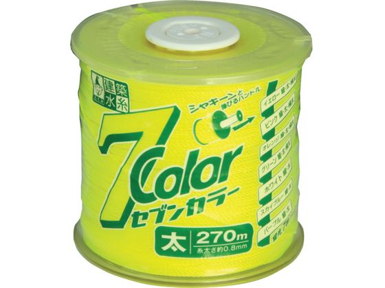 【商品説明】●伸縮ハンドルで、2通りの持ち方ができます。●糸の残量がわかるABS樹脂製リールです。●水糸専用の高品質ナイロンを使用しています。【仕様】●型番：4801●色：蛍光イエロー　●糸長さ（m）：270　●線径（mm）：約0．8●水糸：ナイロン　●リール：ABS　●回転軸：PS【備考】※メーカーの都合により、パッケージ・仕様等は予告なく変更になる場合がございます。【検索用キーワード】たくみ7COLOR太イエロー270M　タクミセブンカラーフトイエロー270m　たくみ測量用品　4801　測定用品　計測用品　測量用品　墨つぼチョークリール　水糸　4960587048016　7515286　たくみ　7COLOR　太　イエロー　270M　4801　X577HP基礎工事、一般測量用に。土木、建築、一般測量用。