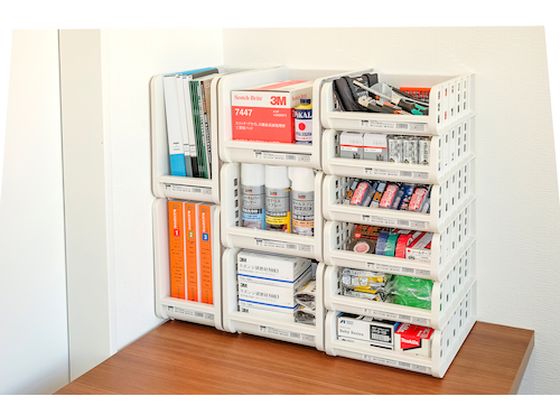 【お取り寄せ】TRUSCO スタックBOX W190×D360×H110 SB-190L トレー デスクトップ収納 デスク周り 文具