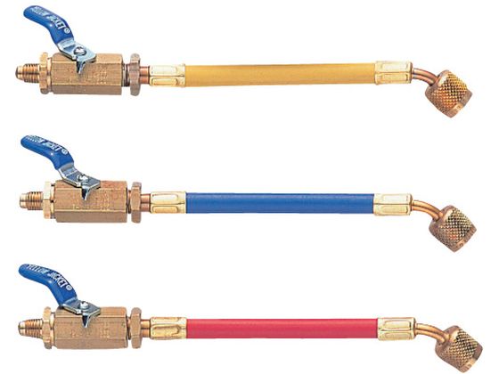 【お取り寄せ】イエロージャケット 1/4 BV付ホース オス(BV付)×メス 赤 Y25602 エアチューブ ホース 流体継手 チューブ 生産加工用品 作業用品 工具