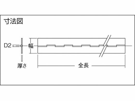 【お取り寄せ】TRUSCO ユニクロ長蝶番 厚さ1.0mm×幅25mm×全長300mm 建築金物 土木 建築資材