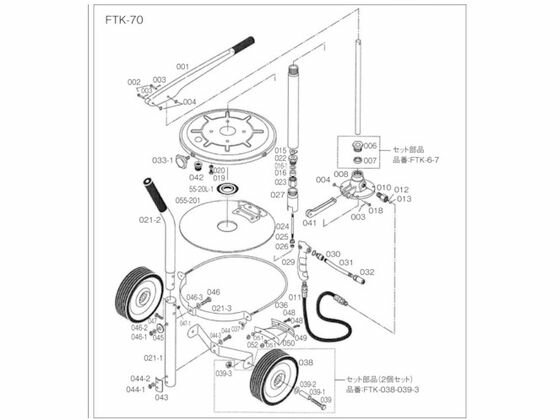 【お取り寄せ】TRUSCO FTK70用 下ハンドル FTK-021-1(4.0)