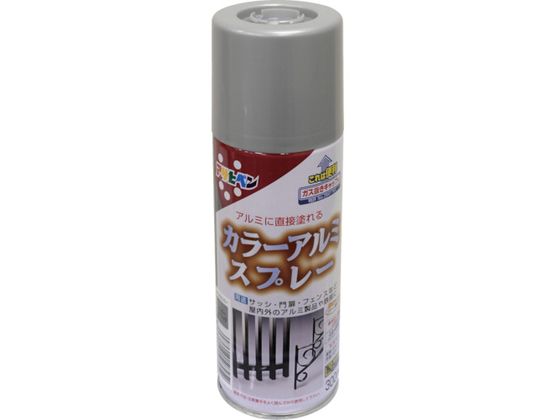 【商品説明】●アルミに直接塗れます。●使用後、安心して捨てられるガス抜きキャップ付です。【仕様】●型番：507945●色：ゴールドメタリック　●容量（L）：0．3　●乾燥時間：夏期20〜30分、冬期40〜60分●塗布面積（2回塗り）：0．6〜0．9［［M2］］●アクリル樹脂●【保管上の注意】直射日光のあたるところ、自動車内などの温度の高くなるところ、容器がさびやすいことろには置かないで下さい。【備考】※メーカーの都合により、パッケージ・仕様等は予告なく変更になる場合がございます。【検索用キーワード】アサヒペンカラーアルミスプレー300MLゴールドメタリック　アサヒペンカラアルミスプレー300MLゴールソメタリック　アサヒペンスプレー　507945　工事用品　照明用品　塗装内装用品　塗料　ラッカースプレー　4970925507945　8277195　アサヒペン　カラーアルミスプレー300MLゴールドメタリック　507945　X735JJサッシ、門扉、フェンスなど屋内外のアルミ製品や鉄部に。