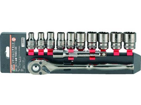 【お取り寄せ】TRUSCO ソケットレンチセット 12角タイプ 差込角12.7 12S TSW4-12S ソケット ソケットレンチ 作業用品 工具