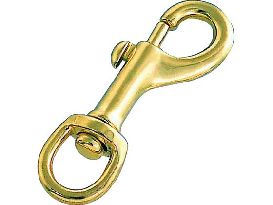 【お取り寄せ】水本 ナスカン 真鍮メッキ 全長65mm B-778 吊具 物流 作業