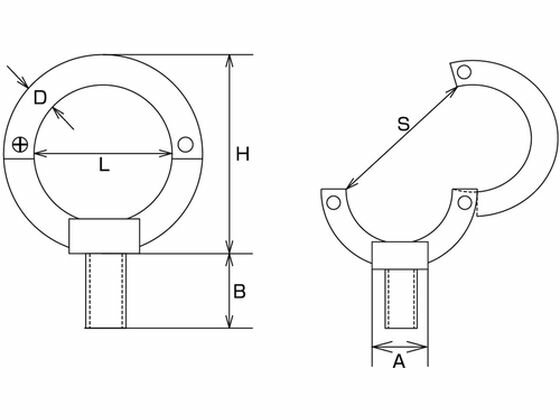 【お取り寄せ】水本 ステンレス オープンアイボルトミリネジ 捻子径M-6 B-1002 ワイヤークリップ アイボルト アイナット 物流 作業
