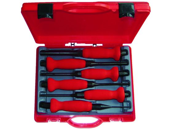 【お取り寄せ】RACODON ハンドル付 平行ピンポンチ 6本セット 28420BP CVB ピンポンチ 作業工具 作業用..