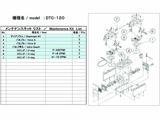 【お取り寄せ】ULVAC DTC-120用メンテナンスキット DTC-120 MAINTENANCEKIT 真空ポンプ関連商品 吸気管 排気管等 ポンプ 加圧 減圧装置類 実験室用備品