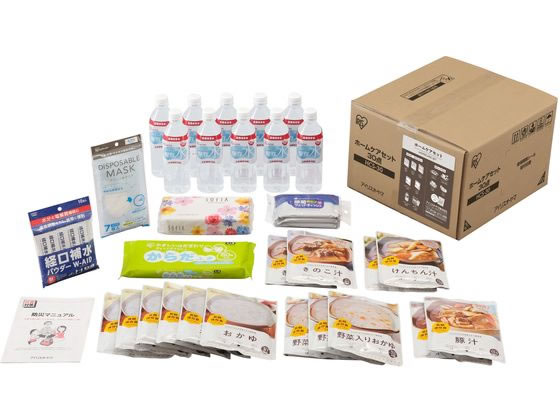 【お取り寄せ】アイリスオーヤマ ホームケアセット 30点 HCS-30 食品 飲料 備蓄 常備品 防災のサムネイル