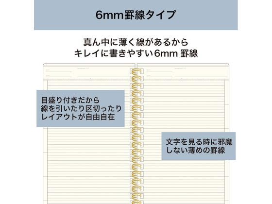 LABCLIP ミーツプランナー キーノート B6スリム 6mm罫線 グレー jetprice-10565517 JET PRICE サンプル画像2