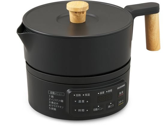 【お取り寄せ】アイリスオーヤマ クッキングケトル ICK-M1200-B 電気ケトル 電気ポット キッチン家電 調理家電