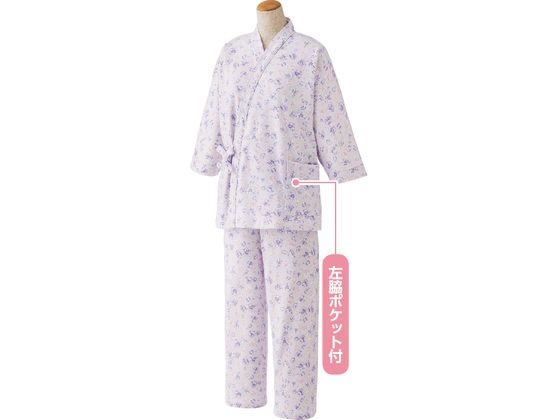 【お取り寄せ】ケアファッション 打合せパジャマ ブルー系 L シニア衣料 介護 介助