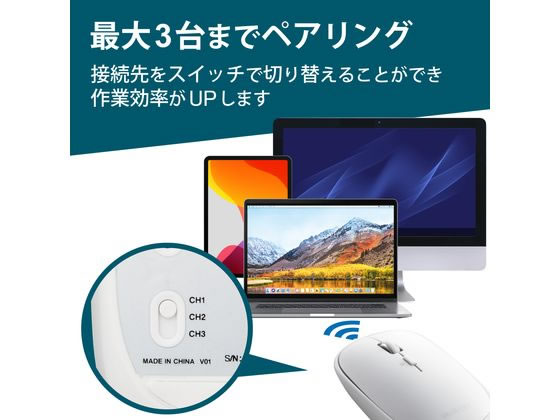 エレコム ワイヤレスマウス 無線 Bluetooth 静音 4ボタン M-TM15BBWH マウス キー...