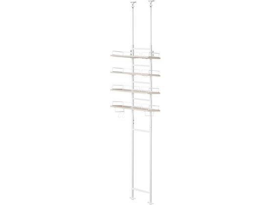 【お取り寄せ】アイリスオーヤマ つっぱりランドリーラック ホワイト ライトナチュラル TLR-4 収納家具..