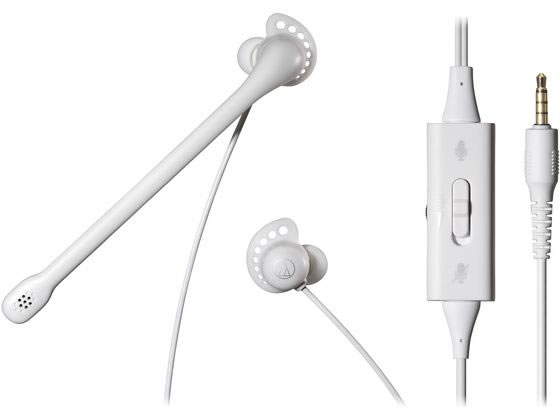 【お取り寄せ】オーディオテクニカ インナーイヤーヘッドセット ATH-202COM WH ヘッドホン イヤホン オーディオ テレビ 家電