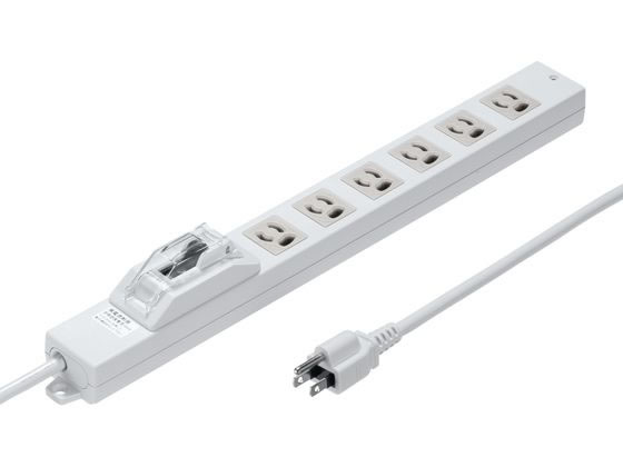 【お取り寄せ】サンワサプライ 漏電ブレーカータップ(3P・6個口・5m) TAP-BR36LN-5 コード付き電源タッ..