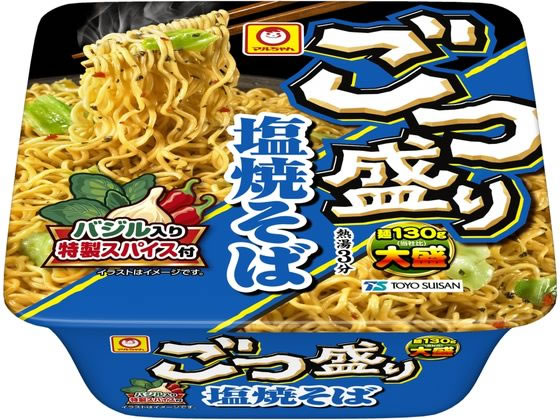 【商品説明】麺130g、チキンと玉ねぎの旨みが利いた塩味ソースに「バジル入り特製スパイス」が付いた大盛塩焼そば。【仕様】●注文単位：1個【備考】※メーカーの都合により、パッケージ・仕様等は予告なく変更になる場合がございます。【検索用キーワー...