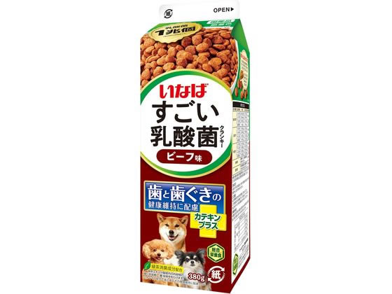 【お取り寄せ】いなばペットフード すごい乳酸菌クランキーカテキンプラス ビーフ味 380g ドライフード 犬 ペット ドッグフード