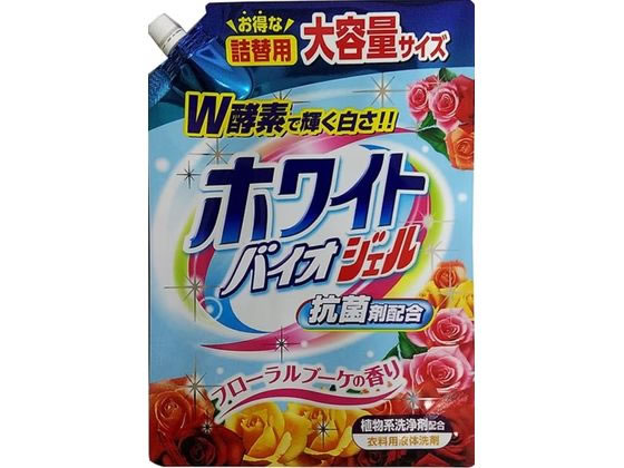 日本合成洗剤 ホワイトバイオジェル 大容量 詰替 1800g 液体タイプ 衣料用洗剤 洗剤 清掃