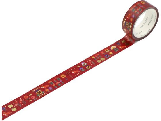ワールドクラフト キラキラマスキングテープ Autumn 15mm×5m デコレーション用マスキングテープ 15mm幅 デコレーショングッズ