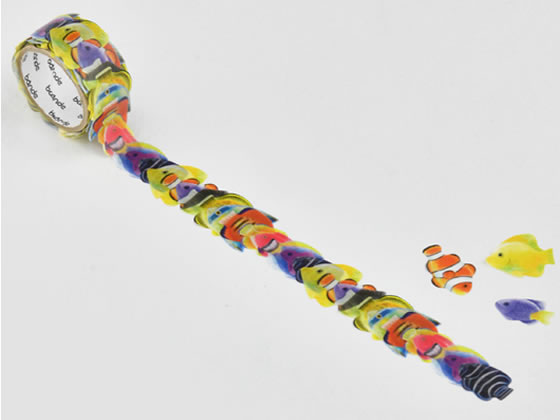 【お取り寄せ】bande マスキングロールステッカー 海のいきもの 熱帯魚 BDA679 デコレーション用マスキングテープ シールタイプ デコレーショングッズ