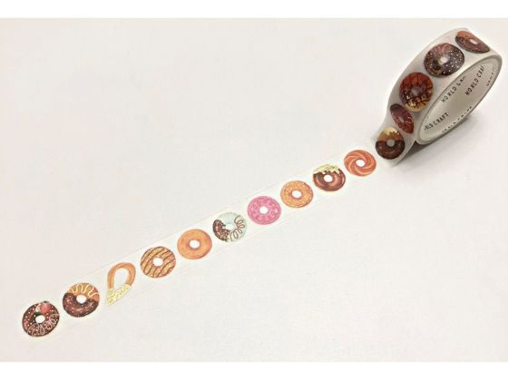ワールドクラフト キラキラマスキングテープ Donut KRMT15-018 デコレーション用マスキングテープ 15mm幅 デコレーショングッズ