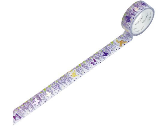 ワールドクラフト キラキラマスキングテープ Wisteria KRMT15-044 デコレーション用マスキングテープ 15mm幅 デコレーショングッズ