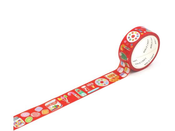 ワールドクラフト キラキラマスキングテープ Dagashi KRMT15-071 デコレーション用マスキングテープ 15mm幅 デコレーショングッズ