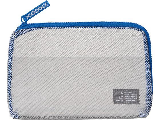 【お取り寄せ】キングジム FLATTY SHEER メッシュポーチ グレー Mサイズ 5164-GY