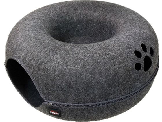 【お取り寄せ】ペットアイ まるでマカロンぐるぐるベッド チャコール 猫 キャット用 ペット お散歩 生活グッズ ペットハウス