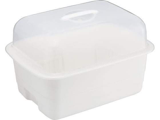 【お取り寄せ】リス H&H ディッシュドレイナーフード付き L ホワイト 7390512 水切りバスケット カゴ 清掃 衛生 水廻り 厨房 キッチン テーブル