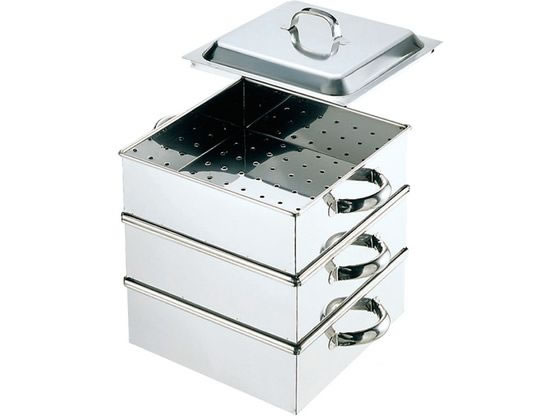 【お取り寄せ】EBM 18-8 業務用角蒸器 33cm 2段 0464700