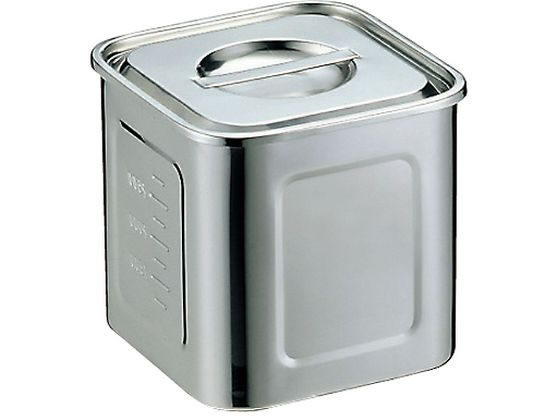 【お取り寄せ】EBM モリブデン 角型キッチンポット 目盛付 16.5cm キッチンポット ボウル ザル バット ..