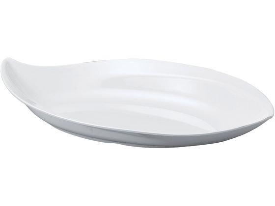 【お取り寄せ】若泉漆器 ニューホワイト 変形鉢 24.5cm 0261720