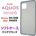 AQUOS sense6 SH-54B sh54b SHG05 ソフトケース ソフトカバークリア ブラック グレー シンプル バック カバー 無地 透明 黒 スマホケース スマホカバー ストラップホール 全面保護 耐衝撃 TPU マイクロドット アクオス センスシックス センス6 docomo ドコモ au エーユー