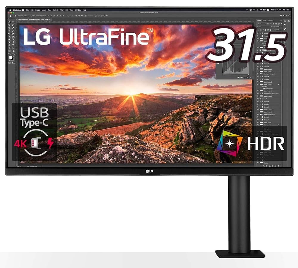 LG エルゴノミクス スタンド モニター ディスプレイ 32UN880-B 31.5インチ/4K/HDR/IPS非光沢/USB Type-C,HDMI×2、DP/FreeSync/スピーカー/チルト,スイベル,高さ調節,ピボット対応/フリッカーセーフ,ブルーライト低減/3年安心・無輝点保証