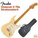 Fender Vintera II '70s Stratocaster, Maple Fingerboard Vintera® II 70s Stratocaster®は、70年代のタイムレスなサウンドを現代に蘇らせ、フェンダーならではのアイコニックなルックス、インスピレーション、比類ないトーンを提供します。 Vintera® II 70s Stratocaster®は、アルダーボディとメイプルまたはローズウッド指板のメイプルネックを採用し、パンチと透明感に溢れたクラシックなフェンダートーンを実現します。"U"シェイプネックは、70年代モデルのネックプロファイルを元に設計されており、快適な演奏性を提供します。7.25インチラジアス指板とヴィンテージトールフレットにより、大胆なベンディングや繊細なビブラートが可能で、ヴィンテージの快適さが得られます。3基のヴィンテージスタイル'70sピックアップは、煌びやかさと温かみのあるクラシックなフェンダーサウンドを提供します。ヴィンテージスタイルのシンクロナイズドトレモロにより表情豊かなアーミングが可能で、ヴィンテージスタイルの"F"刻印入りチューニングマシンは、クラシックなルックスに加え、より細かいギア比とチューニングの安定性を向上させます。 Vintera® II 70s Stratocaster®のクラシックなヴィンテージフィールと比類なきフェンダーサウンドで、あなたにしかできない、新たな音楽の歴史を刻み始めましょう。 [ 特長 ] ・アルダーボディ ・7.25インチラジアスのメイプルまたはローズウッド指板、ヴィンテージトールフレット ・'70s "U"ネックシェイプ ・ヴィンテージスタイル'70s Strat®ピックアップ ・ヴィンテージスタイルのベントスチールサドル付きシンクロナイズドトレモロ ・ヴィンテージスタイル"F"刻印入りチューニングマシン Fender Vintera II '70s Stratocaster, Maple Fingerboard Specs Body Body Material: Alder Body Finish: Gloss Polyester Body Shape: Stratocaster® Neck Neck Material: Maple Neck Finish: Gloss Urethane Neck Shape: '70s "U" Fingerboard Material: Maple Fingerboard Radius: 7.25" (184.1 mm) Number of Frets: 21 Fret Size: Vintage Tall Nut Material: Synthetic Bone Nut Width: 1.650" (42 mm) Position Inlays: Black Dot Truss Rod: Bullet Style Truss Rod Nut: Bullet Style Electronics Bridge Pickup: Vintage-Style '70s Single-Coil Strat® Middle Pickup: Vintage-Style '70s Single-Coil Strat® Neck Pickup: Vintage-Style '70s Single-Coil Strat® Controls: 5-Position Blade: Position 1. Bridge Pickup, Position 2. Bridge and Middle Pickup, Position 3. Middle Pickup, Position 4. Middle and Neck Pickup, Position 5. Neck Pickup Switch: 5-Position Blade: Position 1. Bridge Pickup, Position 2. Bridge and Middle Pickup, Position 3. Middle Pickup, Position 4. Middle and Neck Pickup, Position 5. Neck Pickup Configuration: SSS Hardware Bridge: 6-Saddle Vintage-Style Synchronized Tremolo with Bent Steel Saddles Bridge Mounting: 6-Screw Vintage-Style Hardware Finish: Nickel/Chrome Tuning Machines: Fender® Vintage "F" Stamped String Trees: Dual-Wing with Metal Spacers Pickguard: 3-Ply Parchment Pickup Cover: Aged White Control Knobs: Aged White Switch Tip: Aged White Neck Plate: 3-Bolt "F" Stamped with Micro-Tilt™ Miscellaneous Strings: Fender® USA 250L Nickel Plated Steel (.009-.042 Gauges) Accessories Case/Gig Bag Included: Deluxe Gig Bag ※商品画像はサンプルです。 ★掲載の商品は店頭や他のECサイトでも並行して販売しております。在庫情報の更新には最大限の努力をしておりますが、ご注文が完了しましても売り切れでご用意できない場合がございます。 　また、お取り寄せ商品の場合、生産完了などの理由でご用意できない場合がございます。 　その際はご注文をキャンセルさせていただきますので、予めご了承くださいませ。 ★お届け先が北海道や沖縄、その他離島の場合、「送料無料」と表記の商品であっても別途中継料や送料を頂戴いたします。その際は改めてご連絡を差し上げますのでご了承ください。