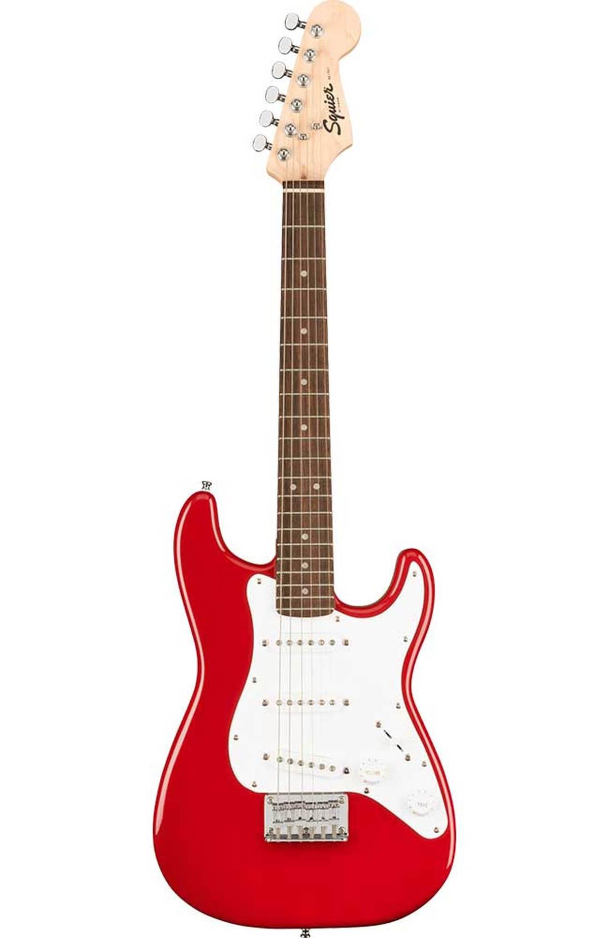 Mini Stratocaster Fenderを代表する”Stratocaster”のクラシカルなスタイリングトトーンをコンパクトにしたモデル。 ボディマテリアルは薄く軽量なポプラ、ネックは”C”シェイプを採用したメイプル、指板にはローレルを使用しています。ピックアップにはSquierシングルコイルピックアップを3基搭載。5ウェイスイッチングと合わせ、多彩なサウンドメイクが可能です。 Series：Mini Body Material：Poplar Body Finish：Gloss Polyurethane Neck：Maple, “C” Shape Neck Finish：Satin Urethane Fingerboard：Indian Laurel, 9.5” (241 mm) Frets：20, Narrow Tall Nut (Material/Width)：Synthetic Bone, 1.6” (40.6 mm) Scale Length：22.75” (578 mm) Pickguard：1-Ply White Pickups：Standard Single-Coil Strat&#174; (Bridge), Standard Single-Coil Strat&#174; (Middle), Standard Single-Coil Strat&#174; (Neck) 練習する際に必要なアンプなどもセットになって数量限定で絶賛販売中！ ◇詳しくはこちらをクリック 夜間の練習にも最適なヘッドホンアンプセットも数量限定で絶賛販売中！ ◇詳しくはこちらをクリック ※商品画像はサンプルです。 ※商品の汚れや状態はお問い合わせ下さい。 ※掲載の商品は店頭や他のECサイトでも並行して販売しております。在庫情報の更新には最大限の努力をしておりますが、ご注文が完了しましても売り切れでご用意できない場合がございます。 その際はご注文をキャンセルさせていただきますので、予めご了承くださいませ。 また、お取り寄せ商品の場合、生産完了などの理由でご用意できない場合がございます。 ※お届け先が北海道や沖縄、その他離島の場合、「送料無料」と表記の商品であっても別途中継料や送料を頂戴いたします。その際は改めてご連絡を差し上げますのでご了承ください。　