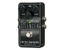 ELECTRO-HARMONIX ( エレクトロハーモニックス ) / SILENCER コンパクトなNanoサイズ筐体に、高性能なノイズゲートを納めたSilencer。リダクション、スレッショルド、リリースという3つのコントロールを搭載し、演奏する楽器やプレイスタイルに合わせて細かく設定することが可能です。センド/リターン端子を備え、ノイズの原因となるペダルだけにゲートをかけることも可能。 ■ギター用エフェクター ■ノイズリダクション ■コントロール：リダクション、スレッショルド、リリース ■センド/リターン端子搭載 ■バッファードバイパス ■電源：9V電池または、9VDCアダプター(別売） ※画像はイメージです。 ※商品の汚れや状態はお問い合わせ下さい。 ※掲載の商品は店頭や他のECサイトでも並行して販売しております。在庫情報の更新には最大限の努力をしておりますが、ご注文が完了しましても売り切れでご用意できない場合がございます。 その際はご注文をキャンセルさせていただきますので、予めご了承くださいませ。 また、お取り寄せ商品の場合、生産完了などの理由でご用意できない場合がございます。 ※お届け先が北海道や沖縄、その他離島の場合、「送料無料」と表記の商品であっても別途中継料や送料を頂戴いたします。その際は改めてご連絡を差し上げますのでご了承ください。　