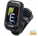 BOSS TU-02 Clip on Tuner 視認性に優れたカラー・ディスプレイを搭載したクリップ・チューナー TU-02は、フレキシブルに角度調節が可能なカラー・ディスプレイを搭載。4つのモードを備え、ギター、ベース、ウクレレ等、様々な弦楽器に対応したクリップ・チューナーです。 主な仕様 ・測定範囲：A0（27.5Hz）〜C8（4,186.0Hz） ・基準ピッチ： A4（430〜450Hz） ・測定精度： ±1セント ・チューニング・モード： CHROMATIC／GUITAR／BASS／UKULELE、フラット・チューニング：レギュラー〜2半音下 ・コントロール： POWER/M（モード）ボタンA4ボタンb（フラット）ボタン ・ディスプレイ： バックライト付きカラーLCD ・電源： リチウム・ボタン電池（CR2032）×1 ・消費電流： 7.5mA ・連続使用時の電池の寿命： 約24時間（使用状態によって異なります） ・オートオフ機能： 約5分 ・付属品： 取扱説明書リチウム・ボタン電池（CR2032） ・外形寸法： 幅(W)28 mm奥行き(D)38 mm高さ(H)50 mm、質量（電池を含む）25 g ・*製品の仕様及びデザインは改良のため予告なく変更することがあります。 ※商品画像はサンプルです。 ★掲載の商品は店頭や他のECサイトでも並行して販売しております。在庫情報の更新には最大限の努力をしておりますが、ご注文が完了しましても売り切れでご用意できない場合がございます。 　また、お取り寄せ商品の場合、生産完了・メーカー価格改定などの理由でご用意できない場合がございます。 　その際はご注文をキャンセルさせていただきますので、予めご了承くださいませ。 ★お届け先が北海道や沖縄、その他離島の場合、「送料無料」と表記の商品であっても別途中継料や送料を頂戴いたします。その際は改めてご連絡を差し上げますのでご了承ください。　