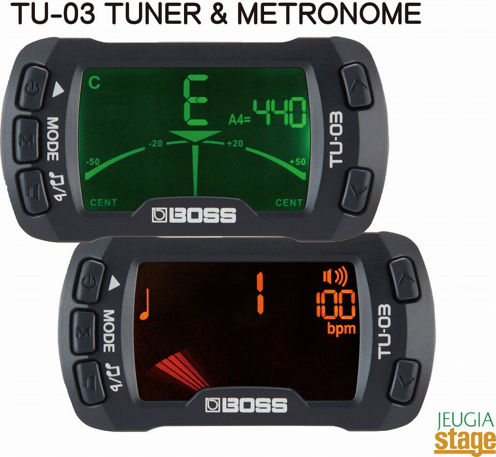 BOSS TU-03 Crip‐On Chromatic Tuner Metronomeボス クリップ オン クロマチック チューナー＆メトロノーム【Stage-Rakuten Guitar Accessory】