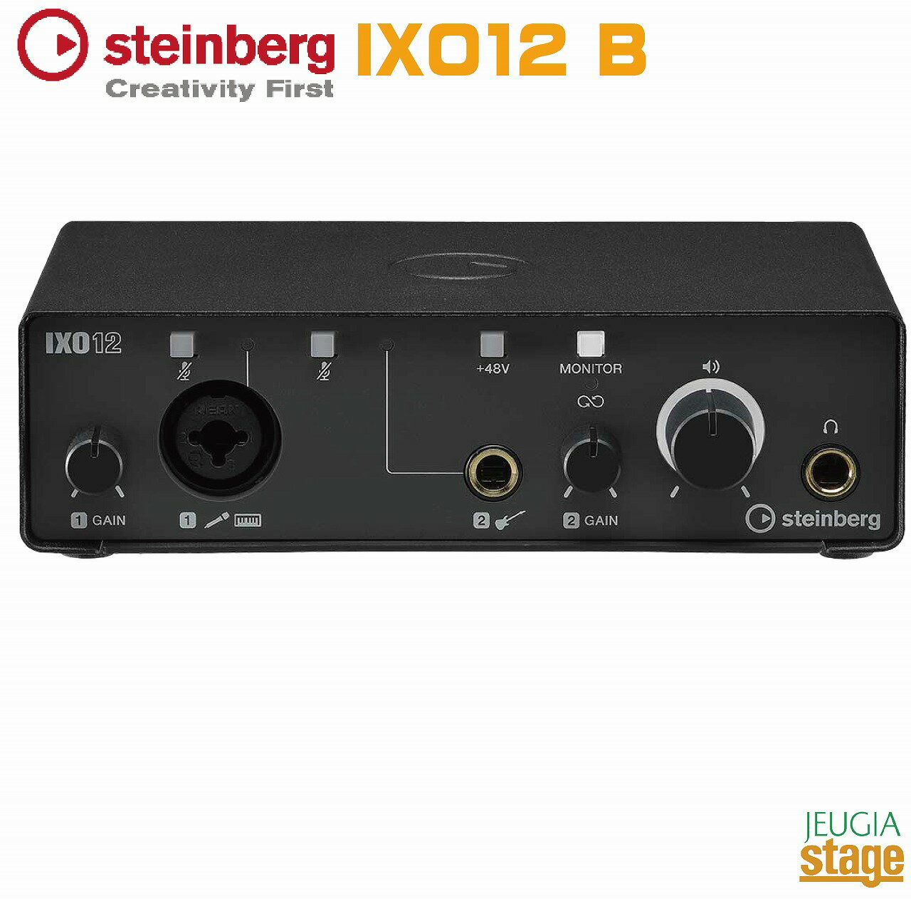 Steinberg IXO12 BUSB Audio Interface Blackスタインバーグ USBオーディオインターフェース ブラック2in2out USB 2.0 Type-C 黒 ヤマハ 定番 人気