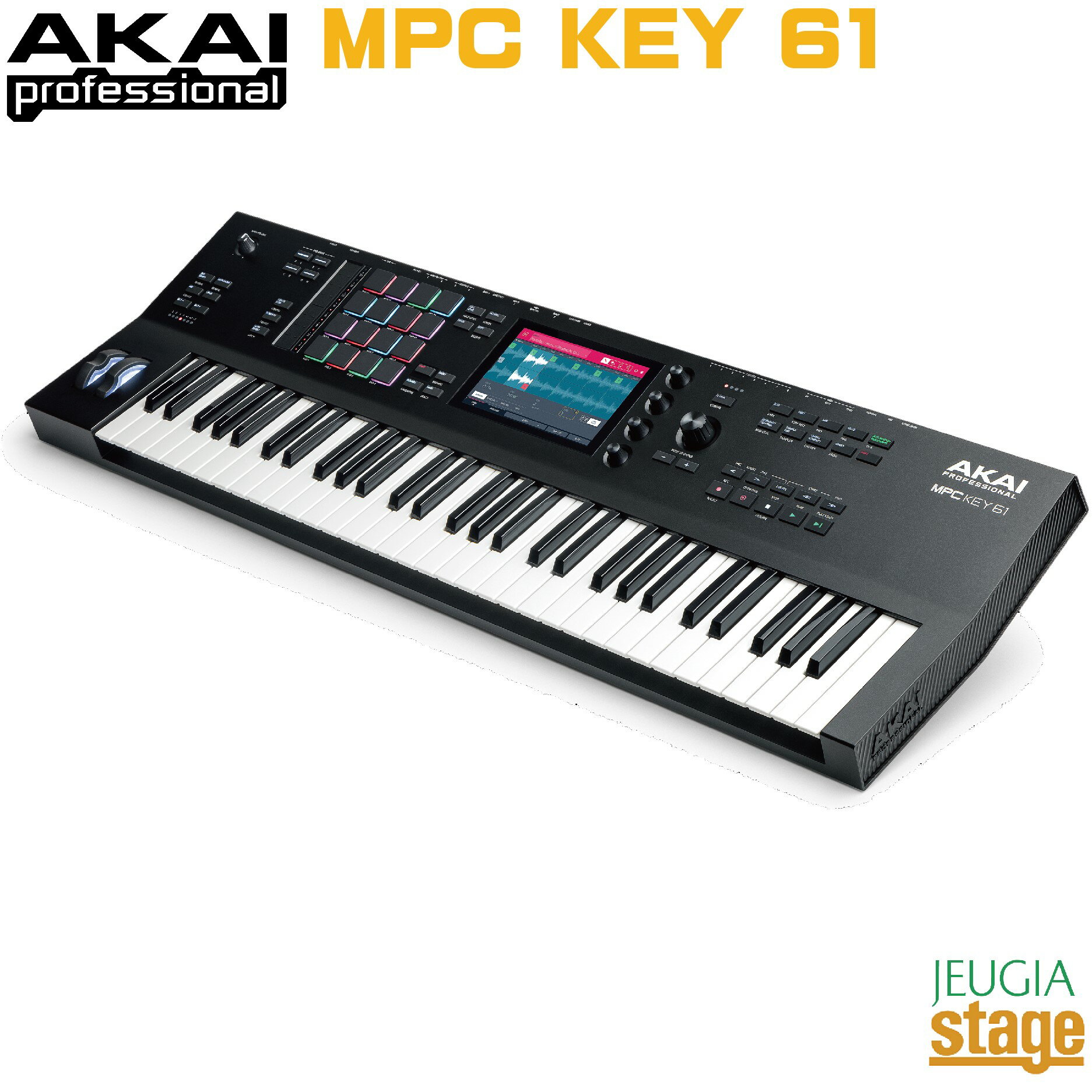 AKAI MPC KEY 61 STANDALONE MPC SYNTHESIZER KEYBOARD アカイ スタンドアローン シンセサイザー キーボード 61鍵 【Stage-Rakuten Synthesizer】 アフタータッチ対応セミウェイト鍵盤 標準61鍵盤