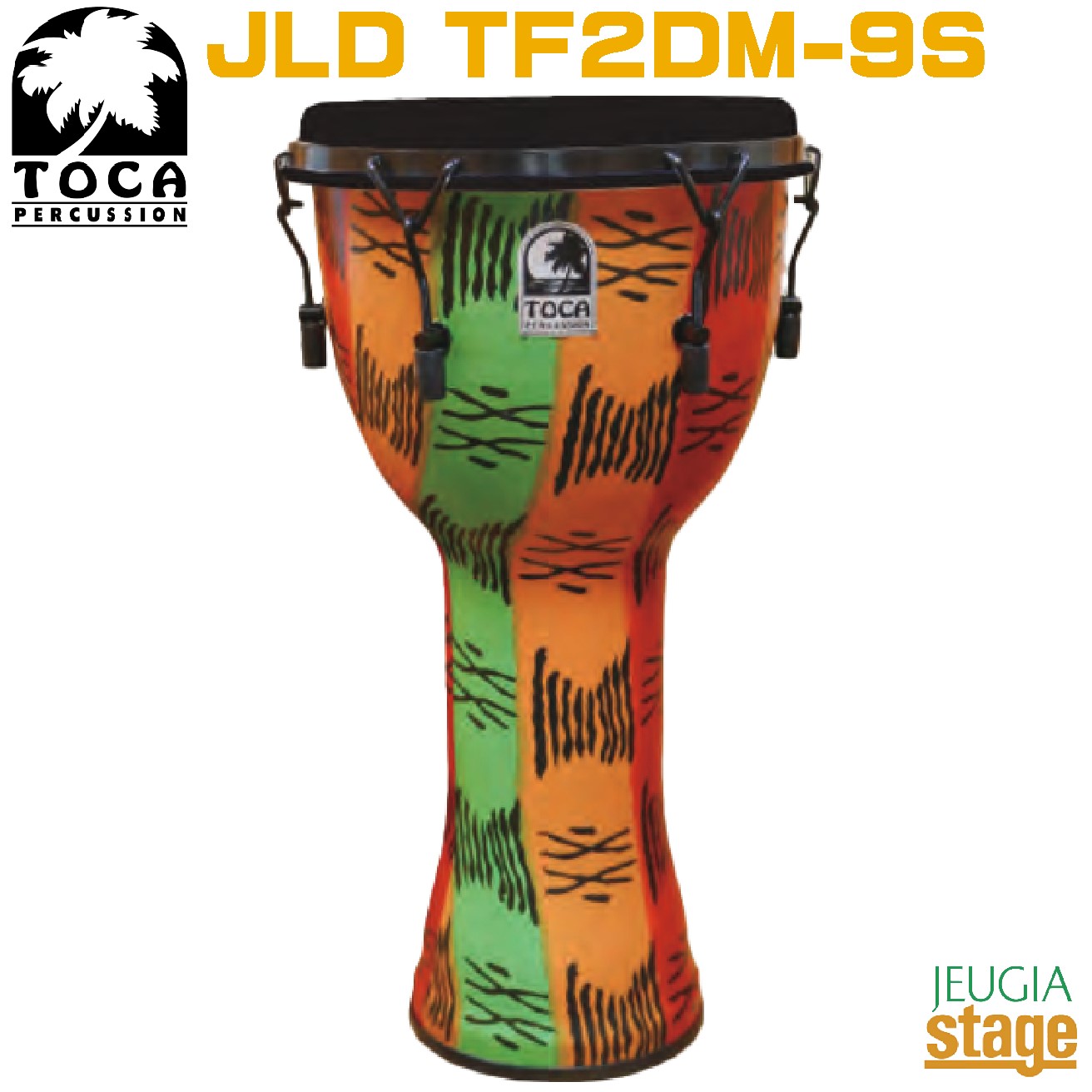 TOCA JLD TF2DM-9S" ダブルヘッド "Freestyle Mechanically Tuned Djembe" トカ ゴートスキンヘッド セットアップ メカニカルチューンジャンベ パーカッション スピリット