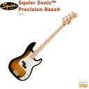 Squier Sonic® Precision Bass®, Maple Fingerboard, White Pickguard, 2-Color Sunburstスクワイア ソニックシリーズ プレシジョンベース 2カラーサンバースト【Stage-Rakuten Bass】エレキベース 茶 Fender フェンダー