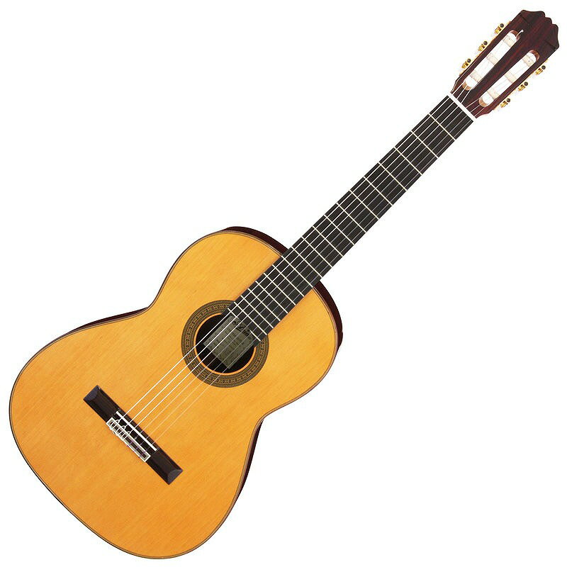 ARIA Classical Guitars Concert ギター製作技術の伝統を誇るスペインで委託製作され、 バインディングや飾り部分には一切プラスチックを使用せず、 高級手工ギターと同じように木象眼（モザイク）を使用しています。 スペイン製ギターが持つ特有の明るい音色をお楽しみください。 スペック Top Solid Cedar Back & Sides Solid Rosewood Neck Mahogany Fingerboard Ebony Scale 650 mm Nut width 52 mm MADE IN SPAIN ※画像はサンプルです。実施の商品とは木目が異なります。 ※商品の汚れや状態はお問い合わせ下さい。 ※掲載の商品は店頭や他のECサイトでも並行して販売しております。在庫情報の更新には最大限の努力をしておりますが、ご注文が完了しましても売り切れでご用意できない場合がございます。 その際はご注文をキャンセルさせていただきますので、予めご了承くださいませ。 また、お取り寄せ商品の場合、生産完了などの理由でご用意できない場合がございます。 ※お届け先が北海道や沖縄、その他離島の場合、「送料無料」と表記の商品であっても別途中継料や送料を頂戴いたします。その際は改めてご連絡を差し上げますのでご了承ください。