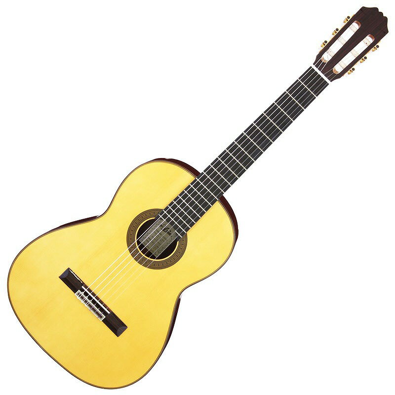 ARIA Classical Guitars Concert ギター製作技術の伝統を誇るスペインで委託製作され、 バインディングや飾り部分には一切プラスチックを使用せず、 高級手工ギターと同じように木象眼（モザイク）を使用しています。 スペイン製ギターが持つ特有の明るい音色をお楽しみください。 スペック Top Solid Spruce Back & Sides Solid Rosewood Neck Mahogany Fingerboard Ebony Scale 650 mm Nut width 52 mm MADE IN SPAIN ※画像はサンプルです。実施の商品とは木目が異なります。 ※商品の汚れや状態はお問い合わせ下さい。 ※掲載の商品は店頭や他のECサイトでも並行して販売しております。在庫情報の更新には最大限の努力をしておりますが、ご注文が完了しましても売り切れでご用意できない場合がございます。 その際はご注文をキャンセルさせていただきますので、予めご了承くださいませ。 また、お取り寄せ商品の場合、生産完了などの理由でご用意できない場合がございます。 ※お届け先が北海道や沖縄、その他離島の場合、「送料無料」と表記の商品であっても別途中継料や送料を頂戴いたします。その際は改めてご連絡を差し上げますのでご了承ください。